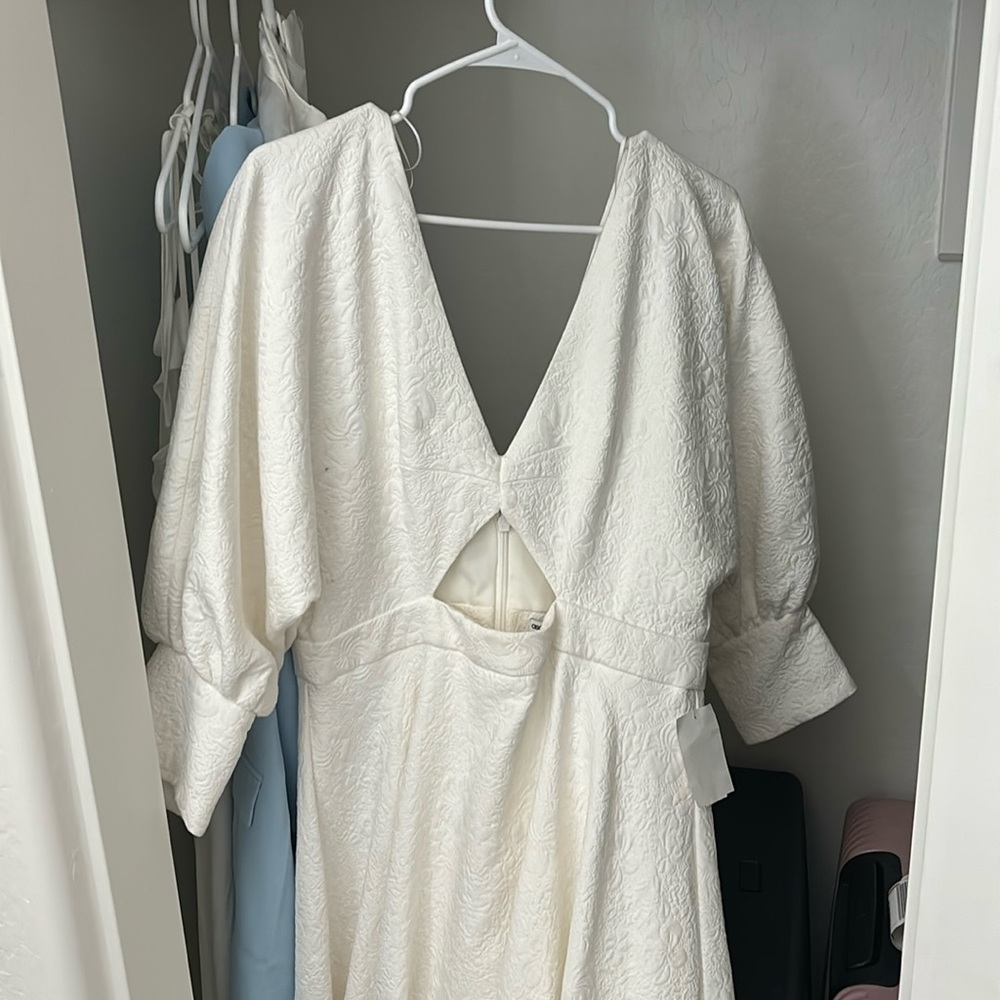 ASOS low V, long sleeve dress